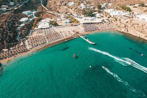 Super Paradise Beach Mykonos Seaside Sunbed (3ª e 4ª fileiras)
