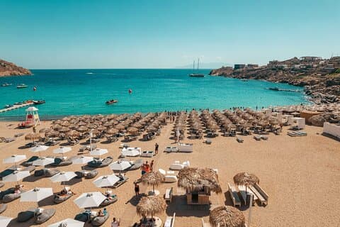 Super Paradise Beach Mykonos Seaside Sunbed (2nd row)