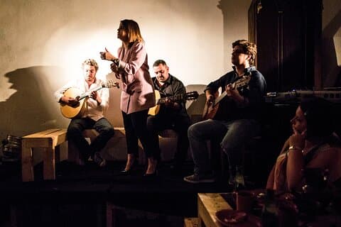 Lissabon lille gruppe guidet tur og fado show med middag og vin