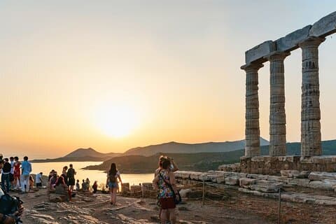 Athen: Cape Sounion og Poseidon Temple Solnedgang med lydguide
