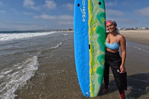 Privat surflektion i Venice Beach