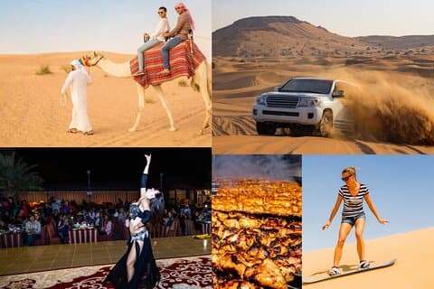 Désert de Dubaï 4x4 avec barbecue, Dune Bashing, balade à dos de chameau, spectacle