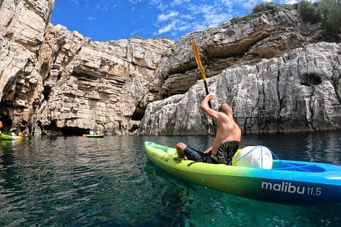 Pula: Sea Cave Kayak Tour with Snorkeling and Swimming(+WETSUIT)