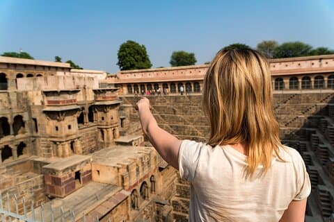 Chand Baori, Bird Sanctuary, Fatehpur Sikri Agra Drop från Jaipur