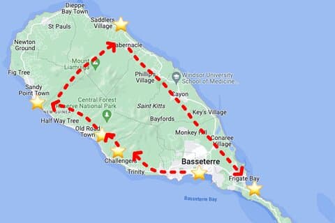 Visite panoramique de l'île de Saint-Kitts avec option plage