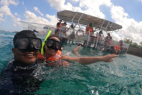 Private transparente Bootstour im Meer von Cozumel