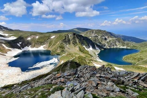Seven Rila lakes loop hiking with Waterfall and Hot Mineral pools