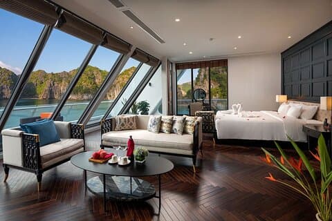 President Sun Terrace Cabin lors des meilleures croisières dans la baie d'Halong