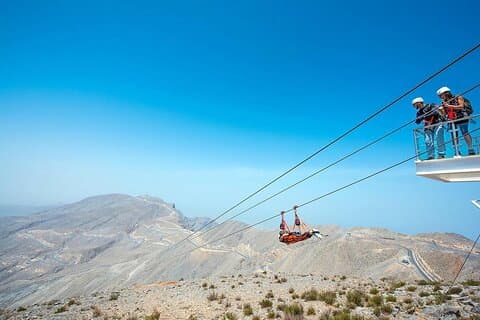 Jebel Jais verdens længste zipline fra Dubai med overførsler