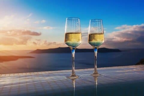 Private geführte Weintour in Santorini, Griechenland.