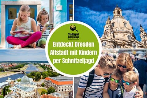 Caccia al tesoro del gioco della città Centro storico di Dresda per bambini - emozionante tour della città