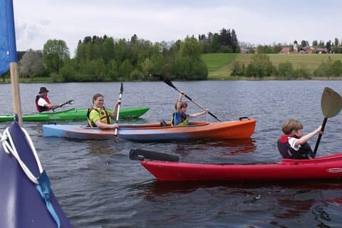 Private canoe and kayak tour over the Rottach reservoir