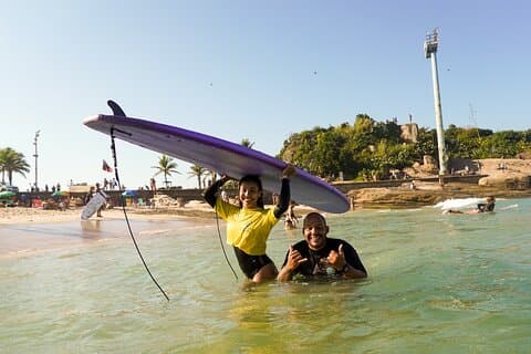 Surflektioner på Arpoador i Ipanema