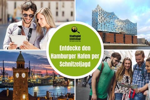 City game scavenger hunt Hamburger Hafen - independent city tour