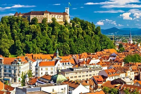 Ljubljana. Grönt huvudstad. Privat resa.