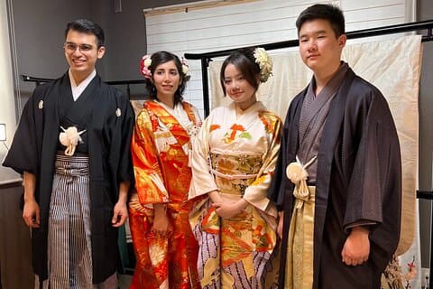 Kimono experience and Japanese home-cooking lesson Osaka Umeda