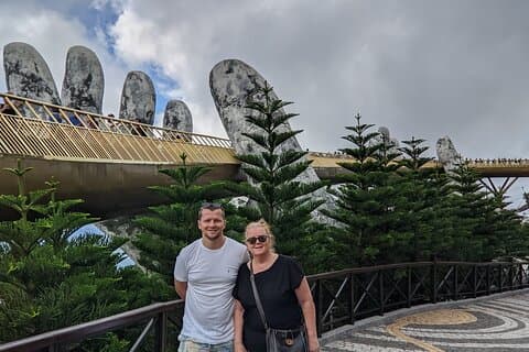 Cruiseship Tour: Golden Bridge,Dragon Bridge,Marble Mountain:CHAN MAY or TIEN SA