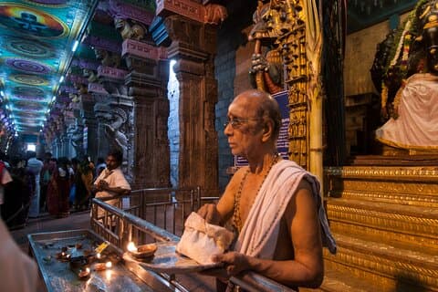 Halbtägige private Abendzeremonie im Meenakshi-Tempel Madurai
