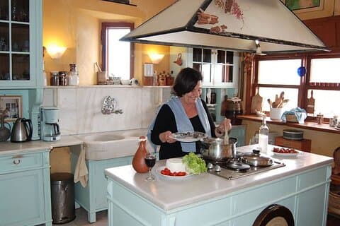 Greek Home Cooking Class at a Seaside Villa in Crete with Mary