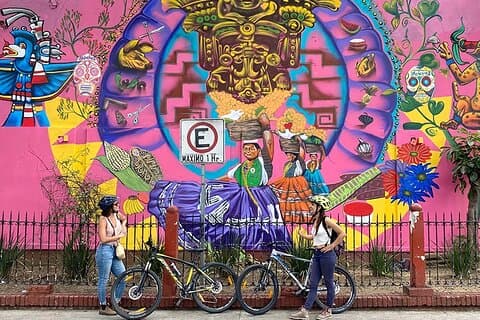 Passeio de bicicleta de arte de rua