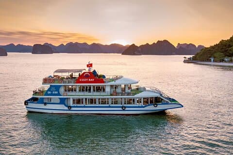 Mysig Bay Cruise 5 Star Halong Dagstur, Lunchbuffé, Cave & Island