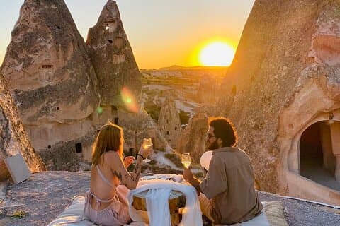 Romantisk Cappadocia Sunset Middag och vin