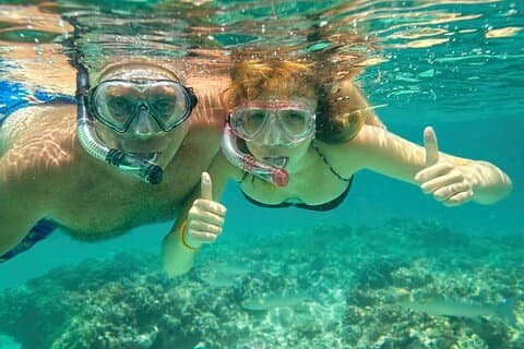 Plongée avec tuba sur le rivage de Maui Beach