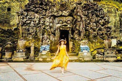 Bali Arts shopping with temples-waterfall visit.