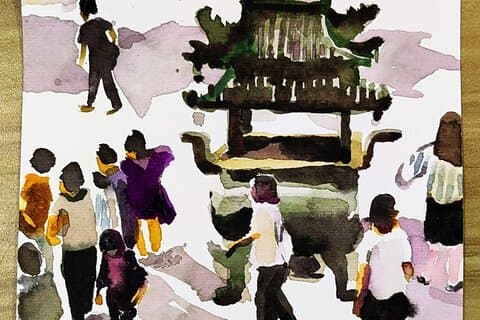 Voyage de croquis du centre-ville de Shanghai