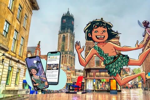 Gioco di fuga per bambini nella città di Utrecht, Peter Pan
