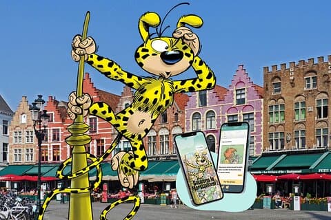Barns flyktspel i staden Brygge Marsupilami