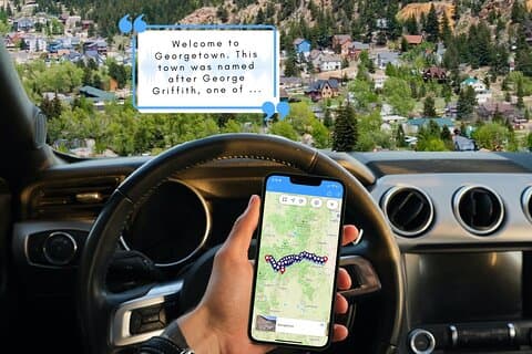 Smartphone-rondrit b/w Breckenridge & Denver