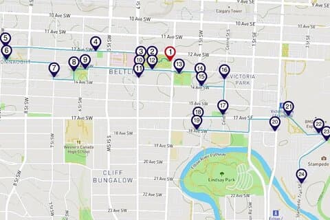 Il distretto della linea di cintura di Calgary: un tour a piedi con audio per smartphone