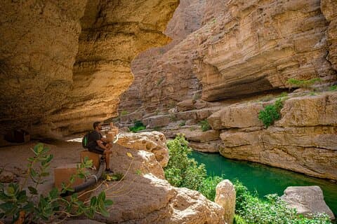 Volledige dag Wadi Shab en Bimmah Sinkhole-tour