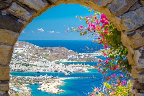 Excursão terrestre privada de dia inteiro em Mykonos saindo do porto de cruzeiros de Mykonos