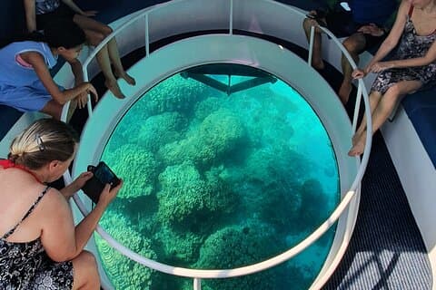 Visite de l'île de Dimaniyat sur un bateau à fond de verre (Mascate)