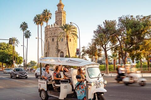 Seville Expert Tour in Eco Tuk Tuk Private with Local Guide