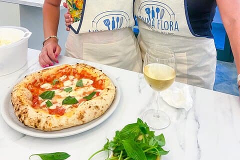 Aula de pizza em Sorrento