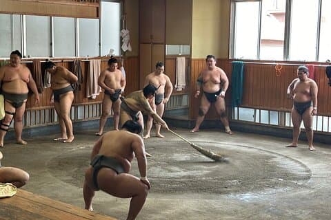 Tokyo : visitez Sumo Morning Practice avec un guide en anglais
