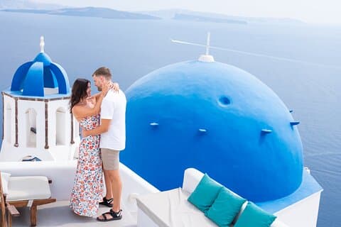 Santorini 2h Fotografering med fotograf og transport