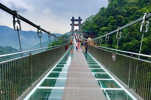Gulong Gorge Glass Skywalk Bridge and waterfall View Private Tour