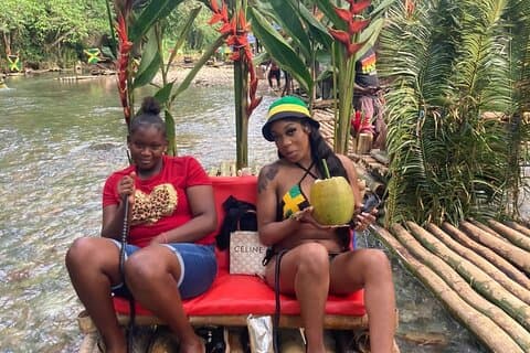 Bamboo rafting and limestone massage