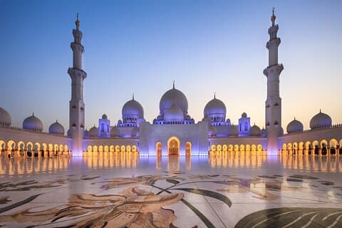 Abu Dhabi stadsrundtur med Sheikh Zayed-moskén från Dubai