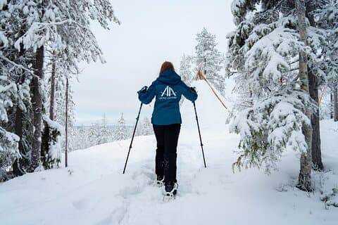 Snowshoeing in Snowy Forest with Local Guide