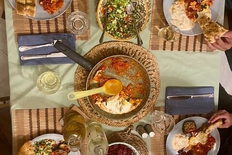 Middelhavsfejring af vegetarisk/vegansk organisk godhed