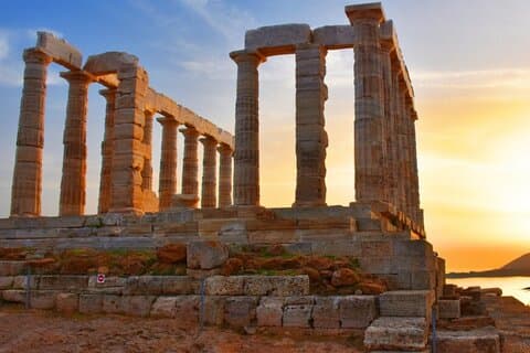 Lago Termal Vouliagmeni e Templo de Poseidon Mercedes