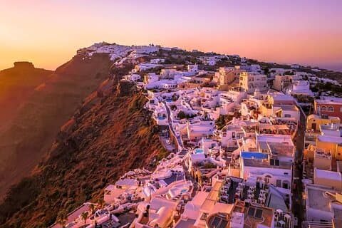 Santorini desde aire y tour privado terrestre