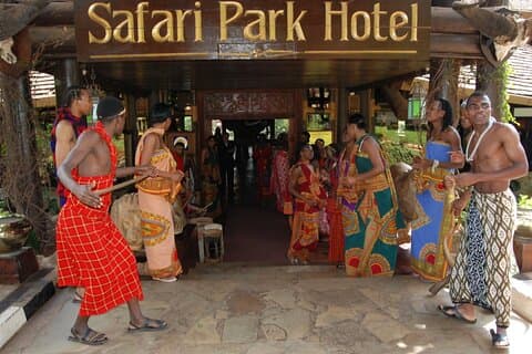 Experiencia de cena con espectáculo de gatos en Safari Park Hotel