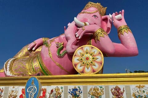 Bangkok: Pink Ganesha og Wat Paknam halvdagstur til Japan