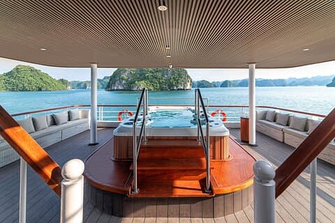 IRIS CRUISE - Croisière d'une journée 5 étoiles - Baie d'Halong 1 jour - PISCINE JACUZZI